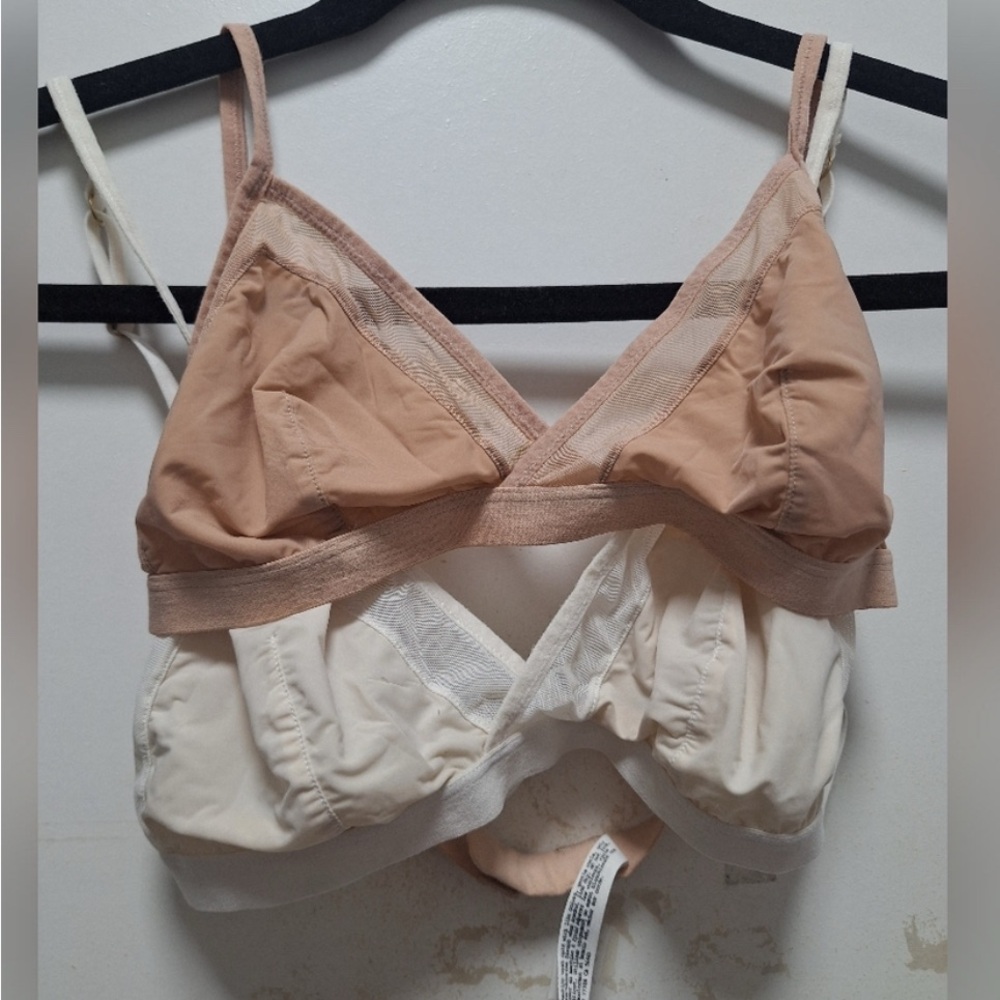 Set of two Women's Cream and Tan Madewell Bralettes